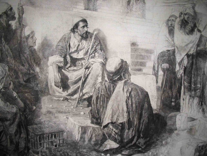 Первый вариант Христа и грешницы 