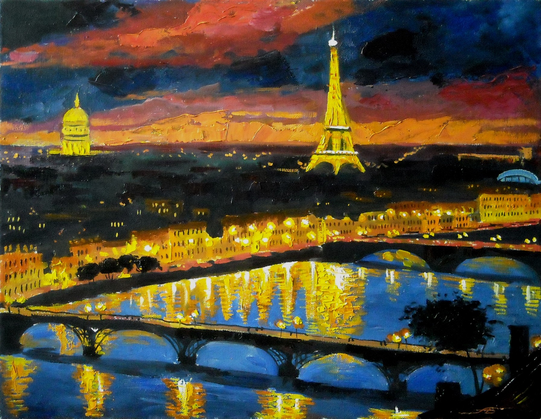Ночной Париж картина